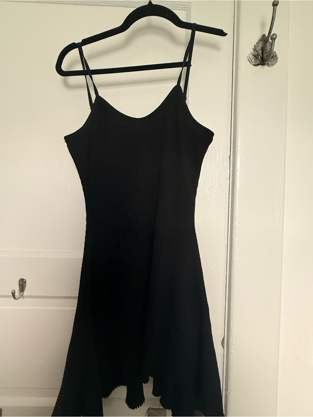 Minimal Black Spaghetti- Strap Mini Dress